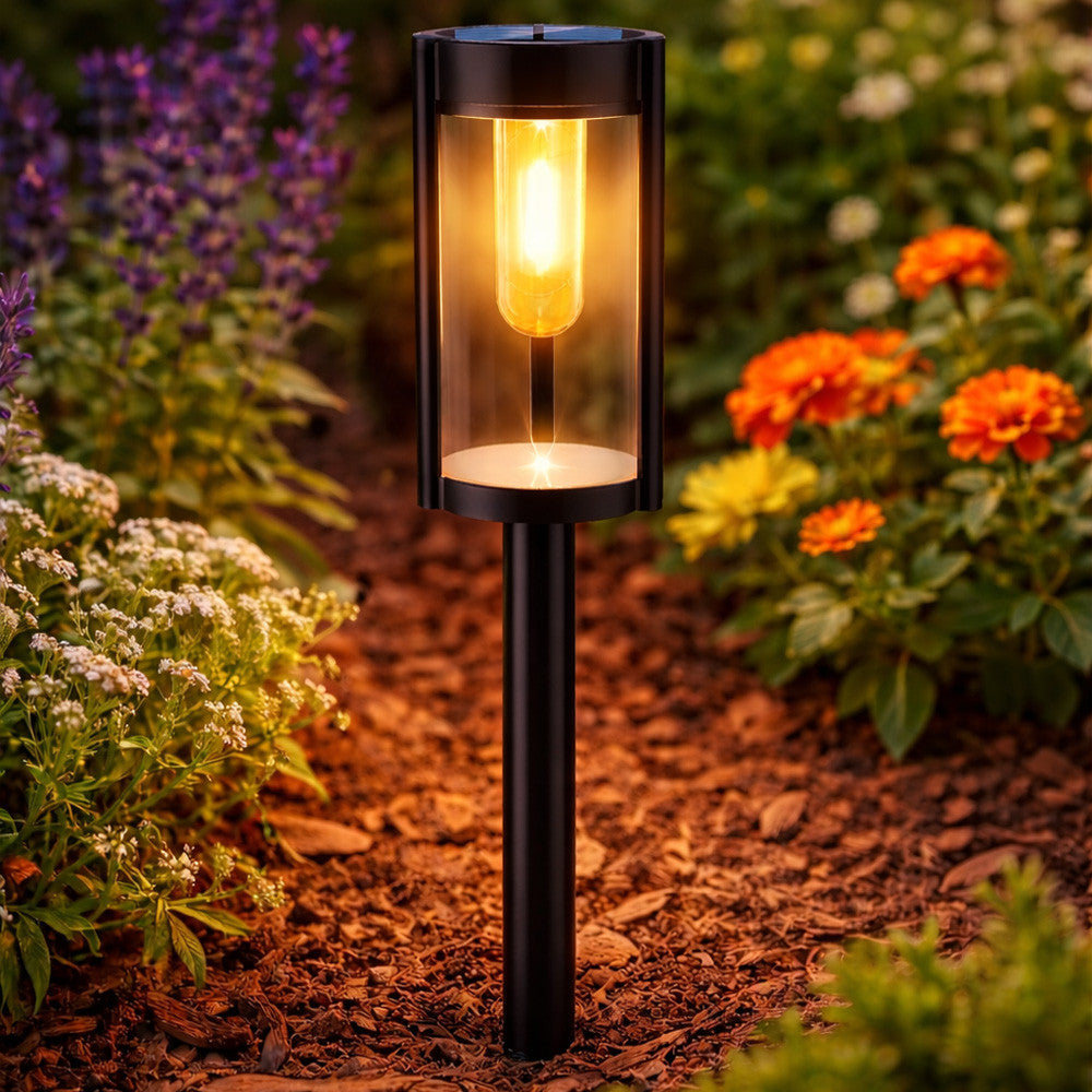 Садовий світильник на сонячній батареї, 1 шт, Чорний / Ліхтар на сонячній батареї / Ліхтар із сонячною панеллю