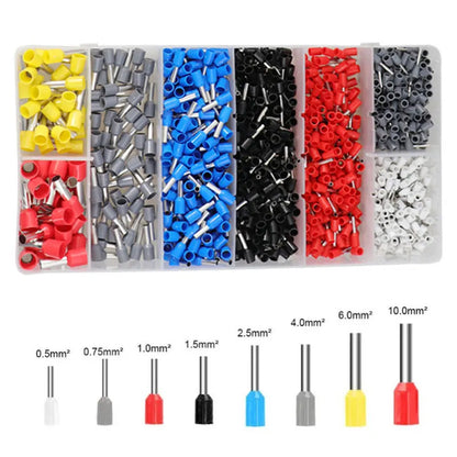 Кримпер 4 кулачка + набір наконечників 1200 шт, HSC8 6-4A / Обжимка для проводів / Кліщі для обтиску клем / Обтиск клем