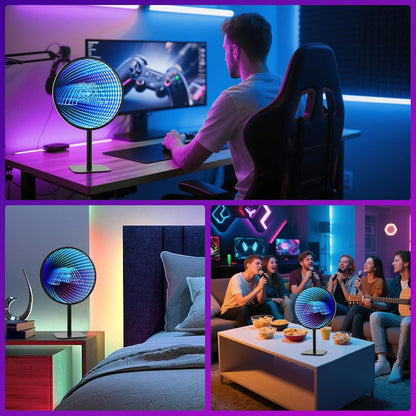Настільна лампа-торшер RGB, KBB-25, USB, Чорний / Інтер'єрне освітлення / Нічник із дзеркалом / Світильник нескінченність