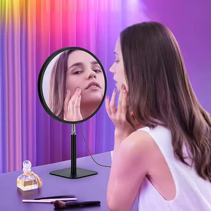 Настільна лампа-торшер RGB, KBB-25, USB, Чорний / Інтер'єрне освітлення / Нічник із дзеркалом / Світильник нескінченність