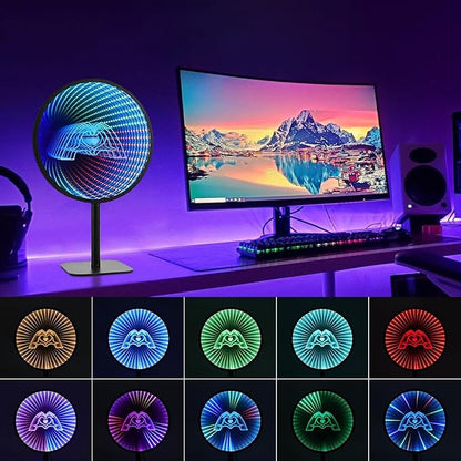 Настільна лампа-торшер RGB, KBB-25, USB, Чорний / Інтер'єрне освітлення / Нічник із дзеркалом / Світильник нескінченність