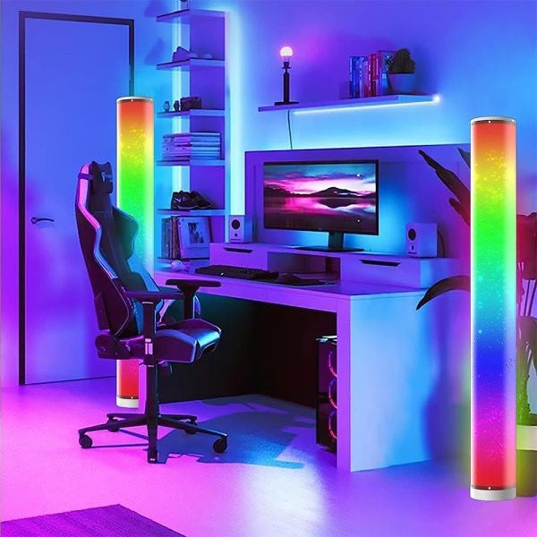 2шт Підлогова лампа торшер RGB + пульт, KBB-22A, USB, Чорний / Світильник для підлоги LED / Підлогова RGB лампа