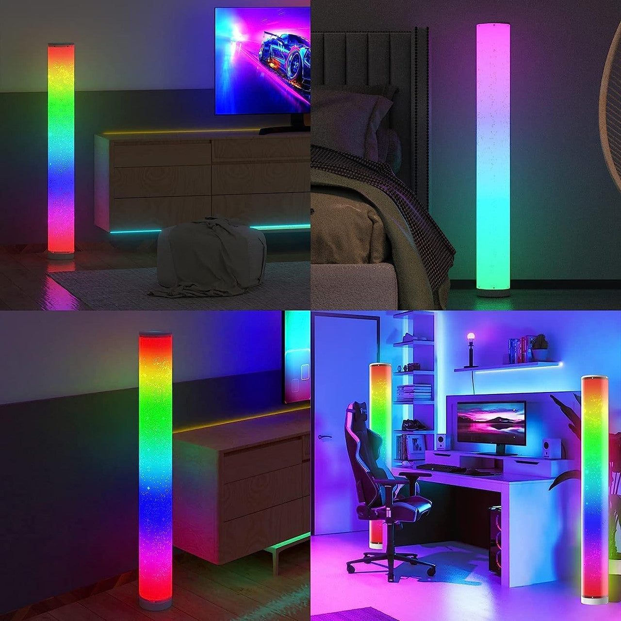2шт Підлогова лампа торшер RGB + пульт, KBB-22A, USB, Чорний / Світильник для підлоги LED / Підлогова RGB лампа
