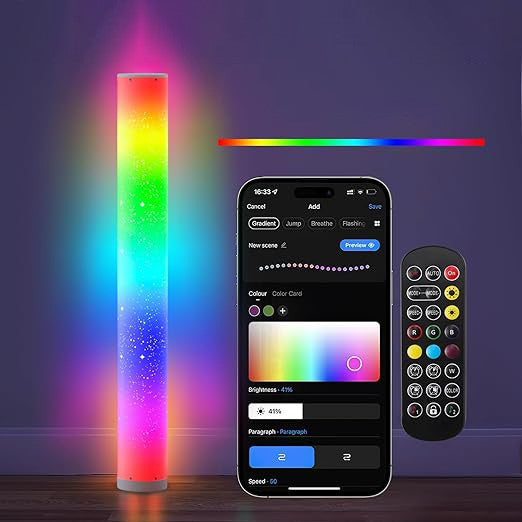 2шт Підлогова лампа торшер RGB + пульт, KBB-22A, USB, Чорний / Світильник для підлоги LED / Підлогова RGB лампа
