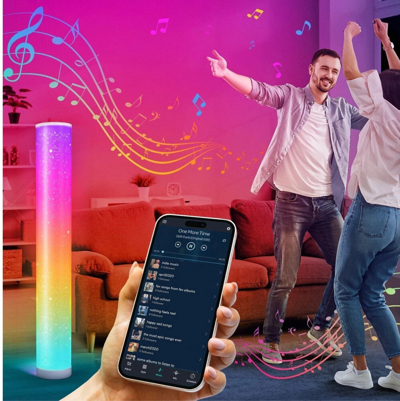 2шт Підлогова лампа торшер RGB + пульт, KBB-22A, USB, Чорний / Світильник для підлоги LED / Підлогова RGB лампа