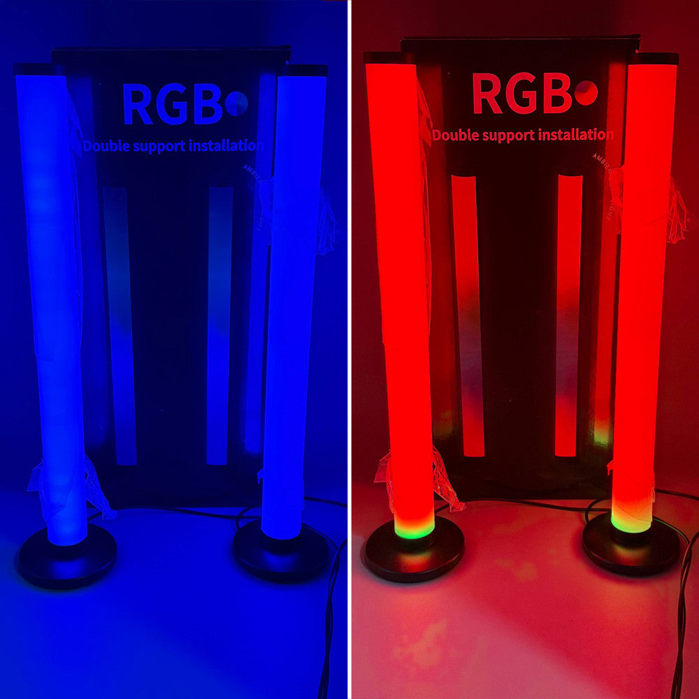 2шт Підлоговий  RGB світильник 42см +пульт, USB, Bluetooth, KBB-3A, Чорний / Атмосферний настільний LED торшер для ігрової кімнати