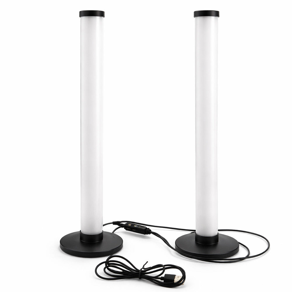 2шт Підлоговий  RGB світильник 42см +пульт, USB, Bluetooth, KBB-3A, Чорний / Атмосферний настільний LED торшер для ігрової кімнати