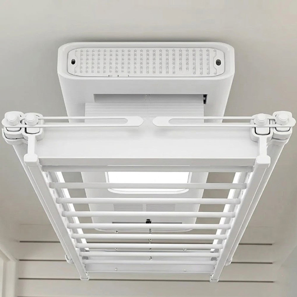 Розумна стельова електрична сушарка для білизни 90Вт, 35кг, LED, UV, пульт, Bluetooth, / Підйомна сушарка на балкон