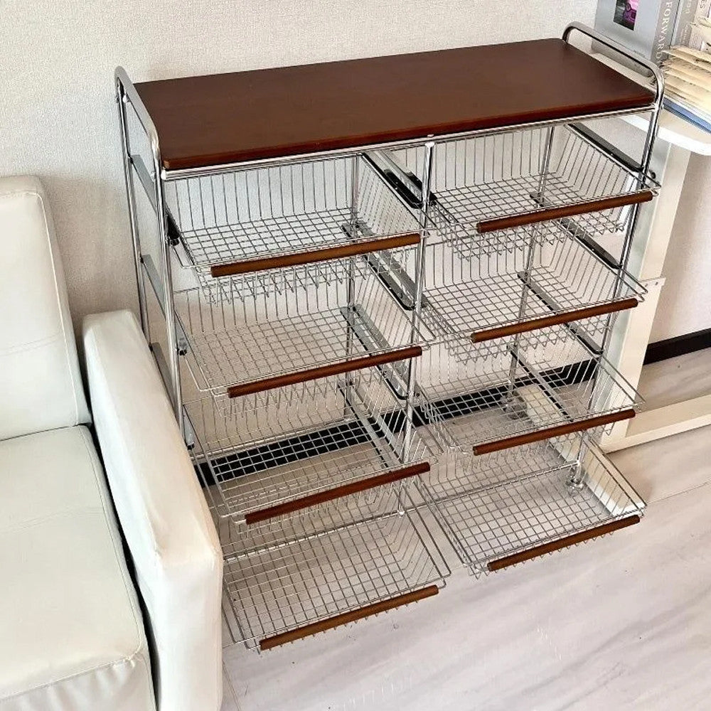 Кухонний стелаж на колесах, 4 ящики, 90×78×29см / Стелаж етажерка у ванну / Полиця на коліщатках