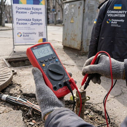 Цифровий мультиметр з кабелем RS 232C, UNI-T UT60D, Червоний / Універсальний вольтметр / Тестер напруги / Портативний мультиметр