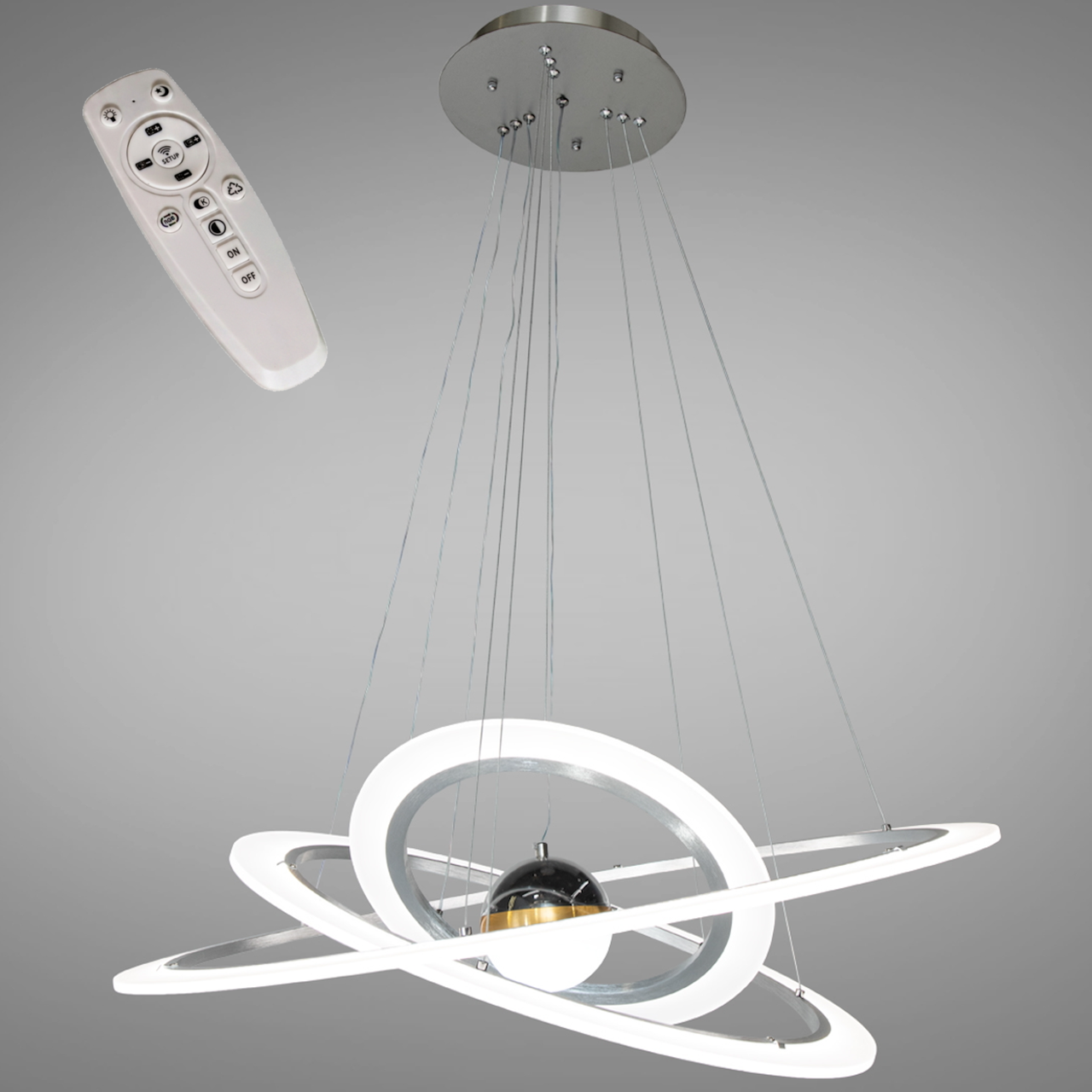 Світлодіодна люстра підвісна з пультом, 140W, 110х80см, Diasha / LED люстра / Смарт люстра світлодіодна