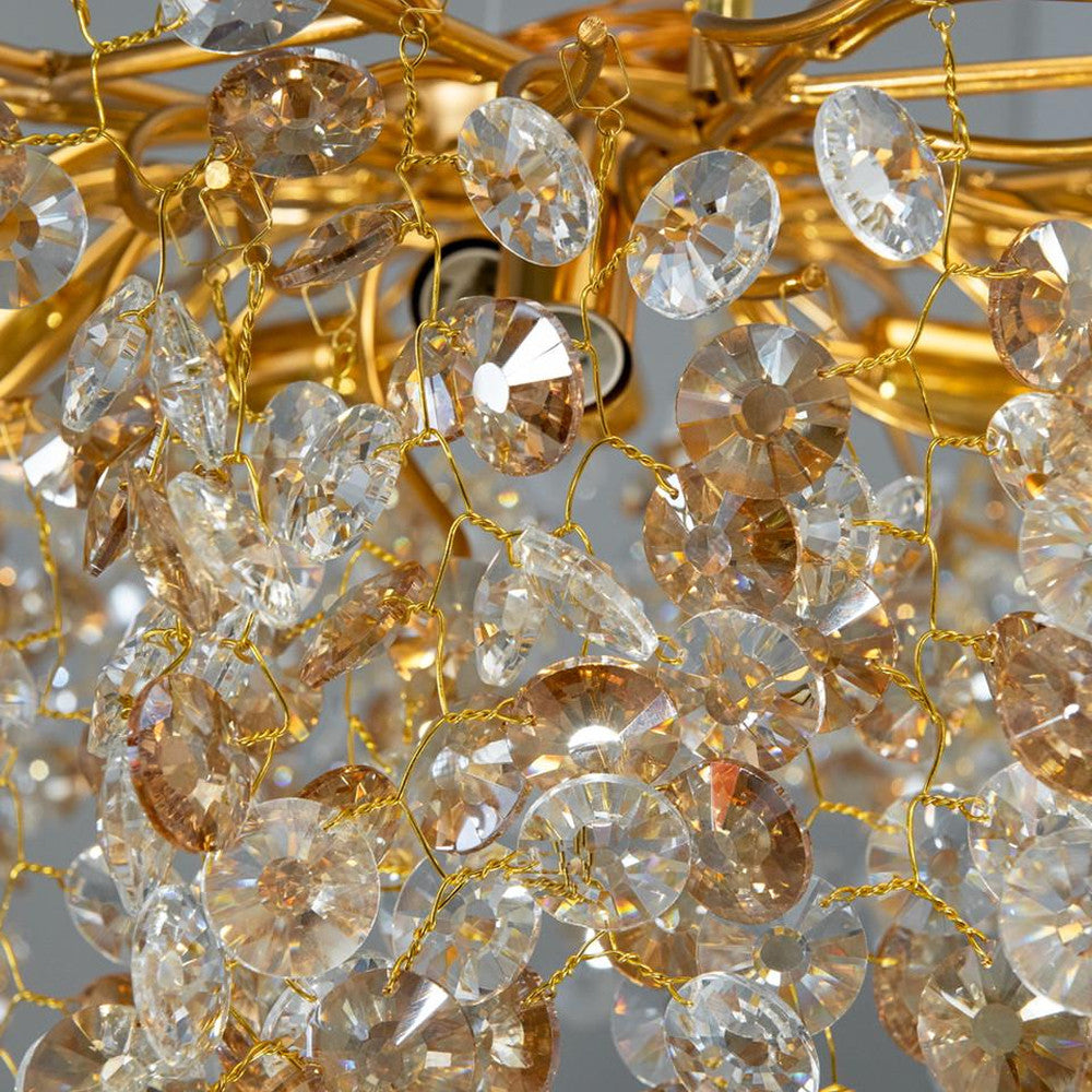 Кришталева люстра підвісна, 125х80х80см, 10хЕ14 / Кришталевий стельовий світильник / Підвісний світильник