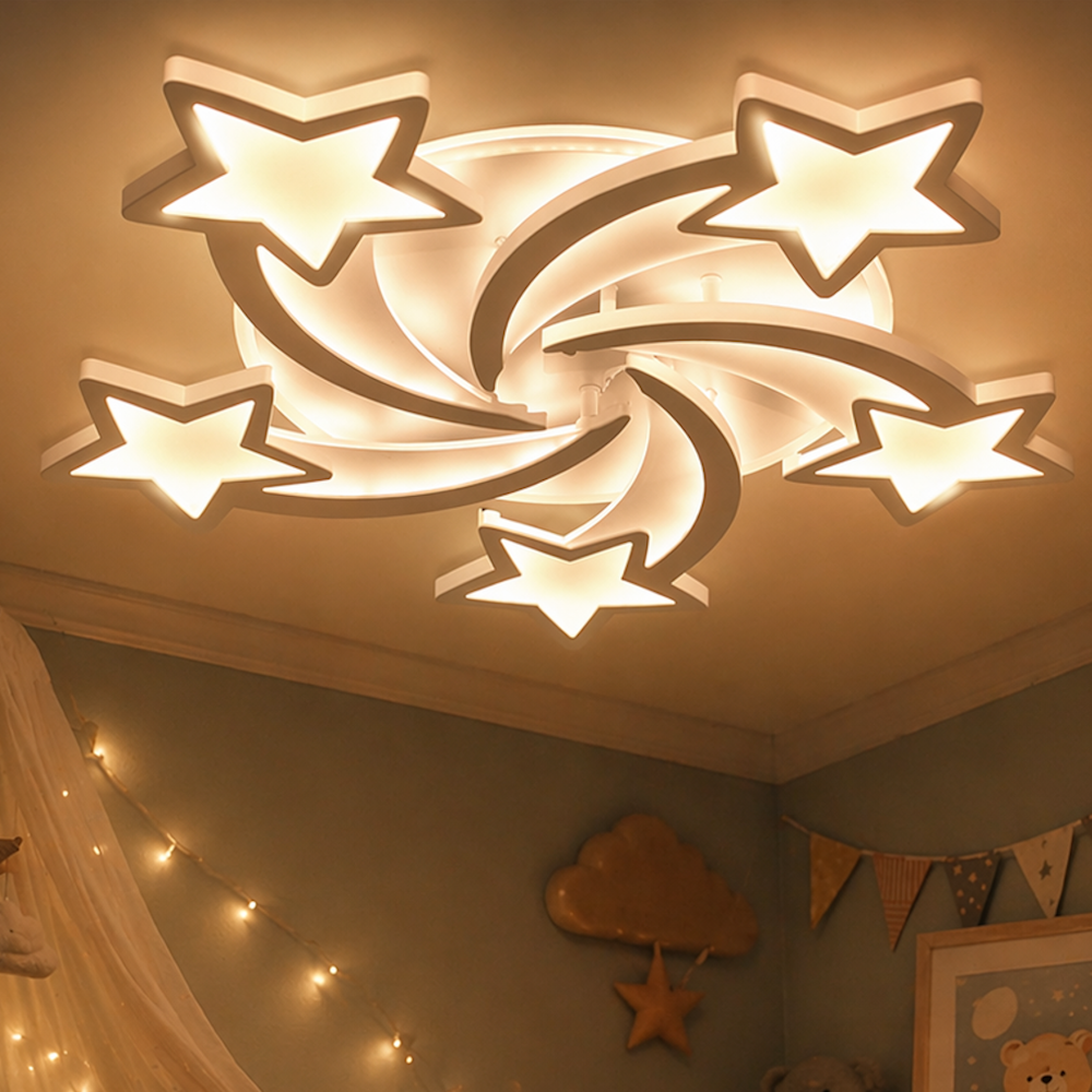 Світлодіодна LED люстра з пультом, 150W, 94х12см, 8163/6+3WH / Смарт світильник світлодіодний / LED світильник