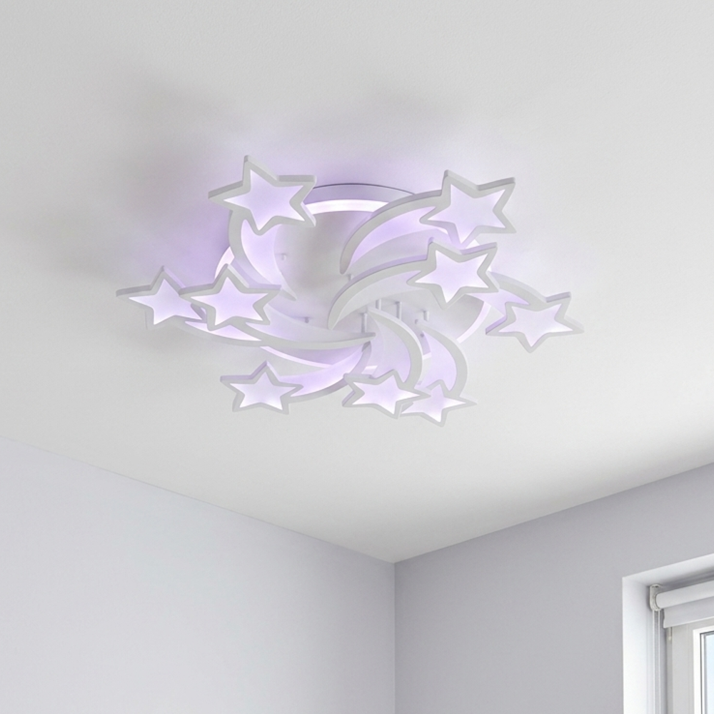 Світлодіодна LED люстра з пультом, 150W, 94х12см, 8163/6+3WH / Смарт світильник світлодіодний / LED світильник