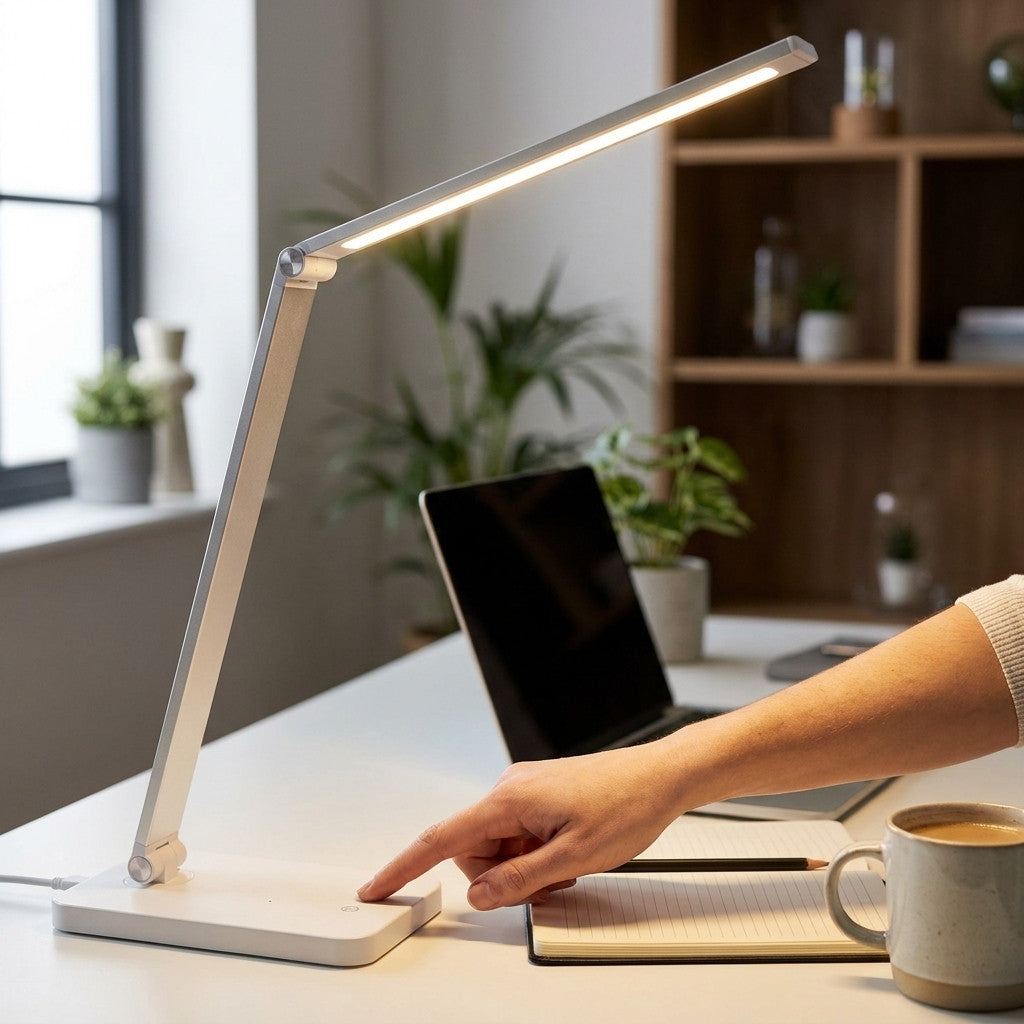 Настільна лампа світлодіодна 5Вт, 3 режими світіння, від USB, Чорна / LED лампа настільна / Світлодіодна лампа для навчання