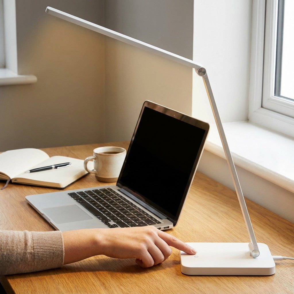 Настільна лампа світлодіодна 5Вт, 3 режими світіння, від USB, Чорна / LED лампа настільна / Світлодіодна лампа для навчання
