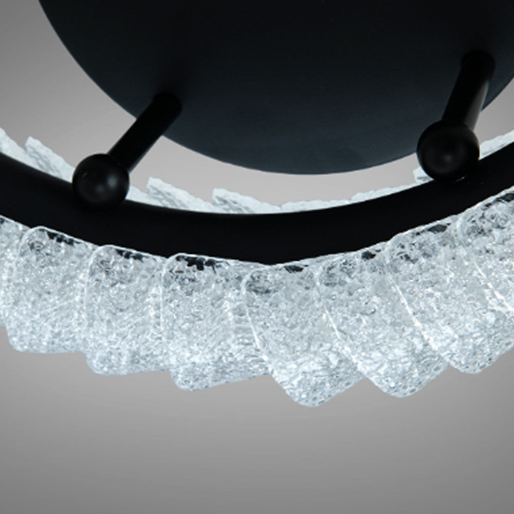 Стельова LED люстра, 50х15см, 50W, пульт, Чорна / Люстра LED / Світильник стельовий / Люстра підвісна / Люстра світлодіодна