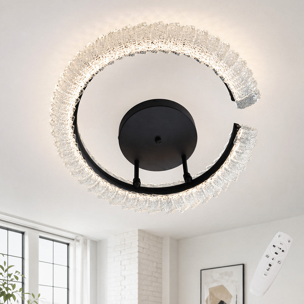 Стельова LED люстра, 50х15см, 50W, пульт, Чорна / Люстра LED / Світильник стельовий / Люстра підвісна / Люстра світлодіодна