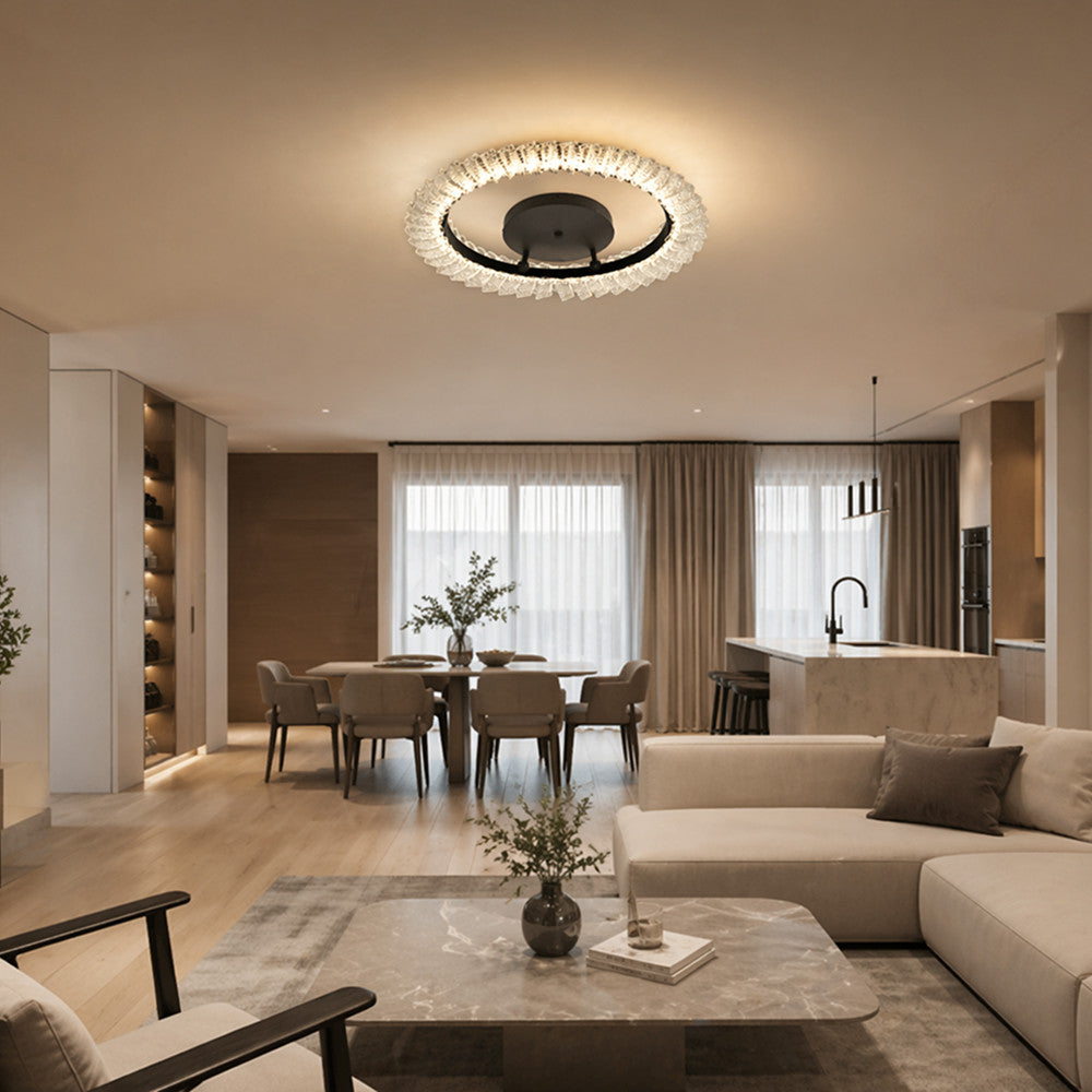 Стельова LED люстра, 50х15см, 50W, пульт, Чорна / Люстра LED / Світильник стельовий / Люстра підвісна / Люстра світлодіодна