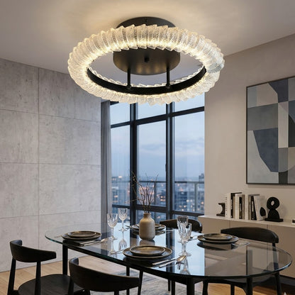 Стельова LED люстра, 50х15см, 50W, пульт, Чорна / Люстра LED / Світильник стельовий / Люстра підвісна / Люстра світлодіодна