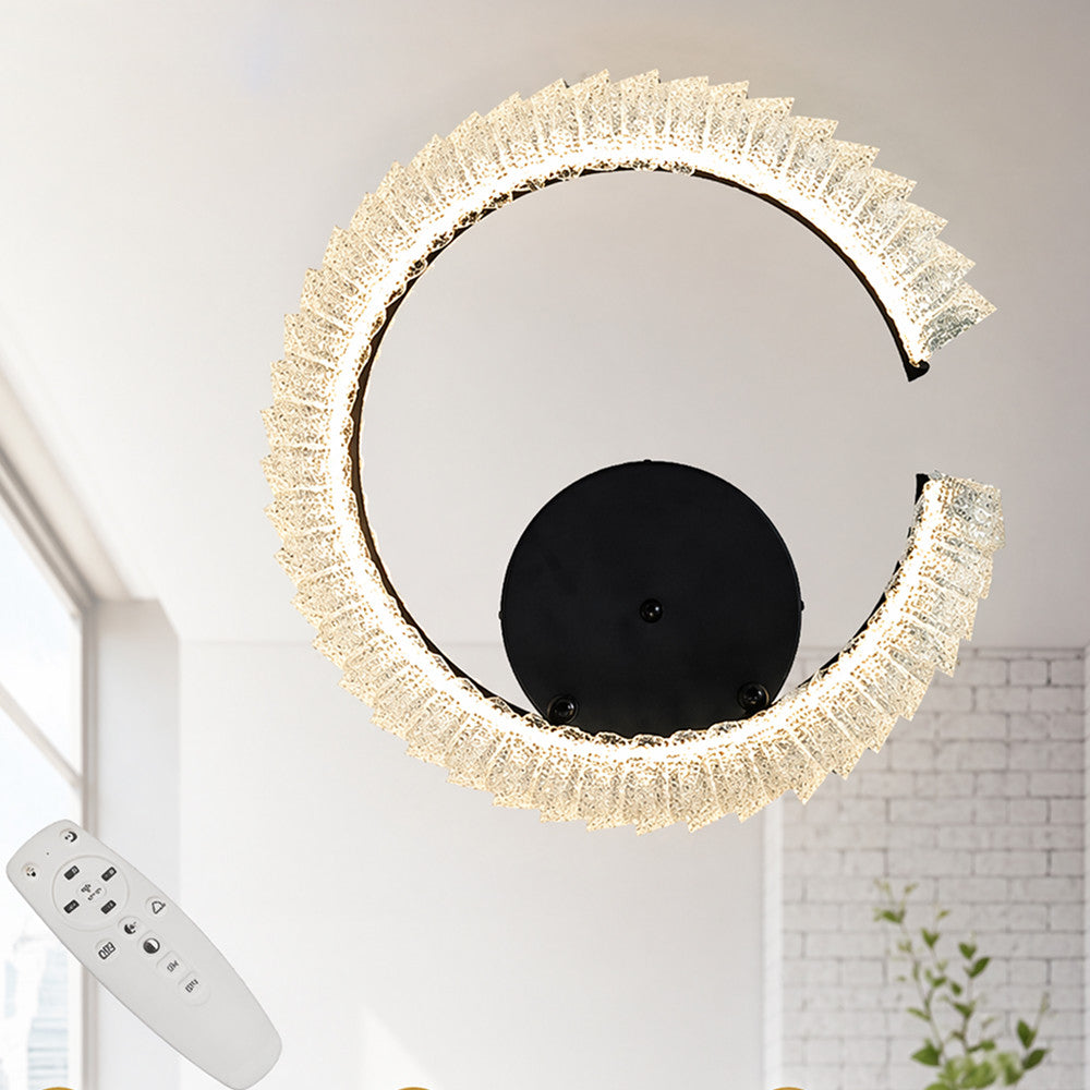 Стельова LED люстра, 50х15см, 50W, пульт, Чорна / Люстра LED / Світильник стельовий / Люстра підвісна / Люстра світлодіодна