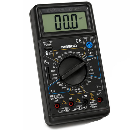 Цифровий мультиметр, M890D, Чорний /  Універсальний вольтметр / Електричний тестер напруги / Мультиметр-тестер напруги