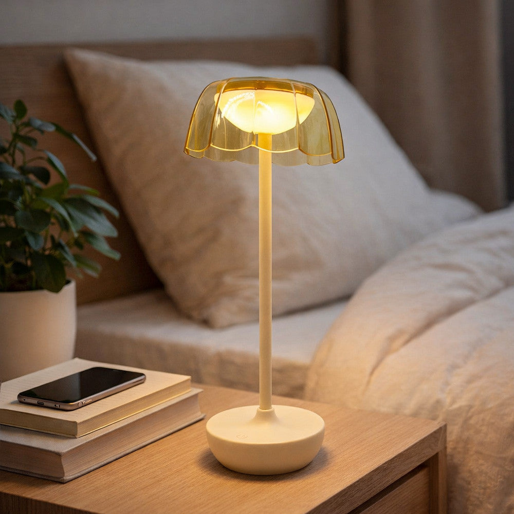 Настільна лампа на сонячній батареї 26,5см, з USB, BL-TL68S, Бежевий / LED-лампа настільна / Акумуляторна лампа нічник