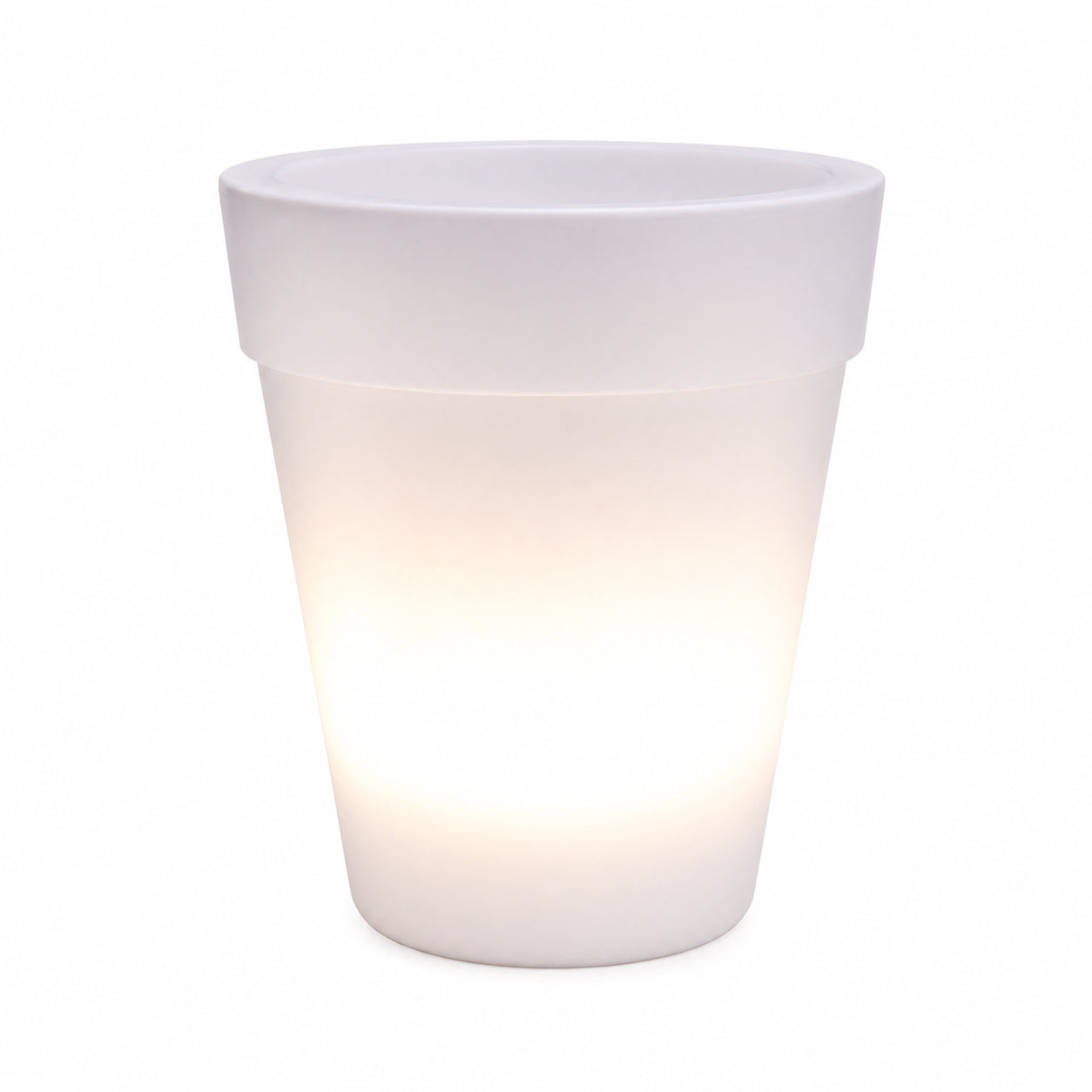 Вуличний вазон з LED та сонячною панеллю 19,3×16,5см, Garden Glow, Білий / Квітковий горщик / Пластикове кашпо для рослин