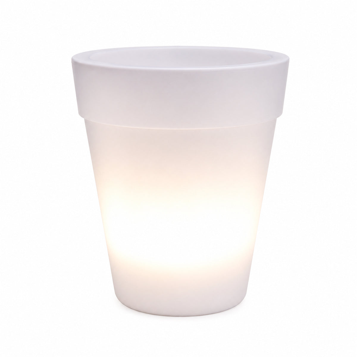 Вуличний вазон з LED та сонячною панеллю 19,3×16,5см, Garden Glow, Білий / Квітковий горщик / Пластикове кашпо для рослин