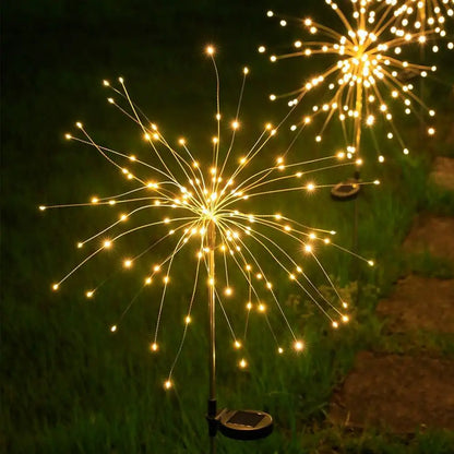 Садовий ліхтар на сонячній батареї 150 LED, 90см, "Феєрверк", HA-47, Теплий білий / Декоративний ліхтар для саду