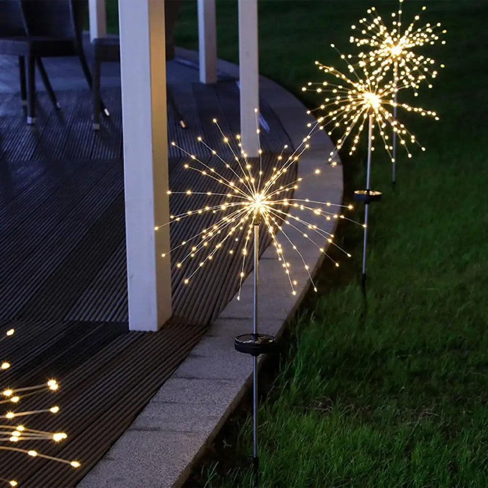 Садовий ліхтар на сонячній батареї 150 LED, 90см, "Феєрверк", HA-47, Теплий білий / Декоративний ліхтар для саду
