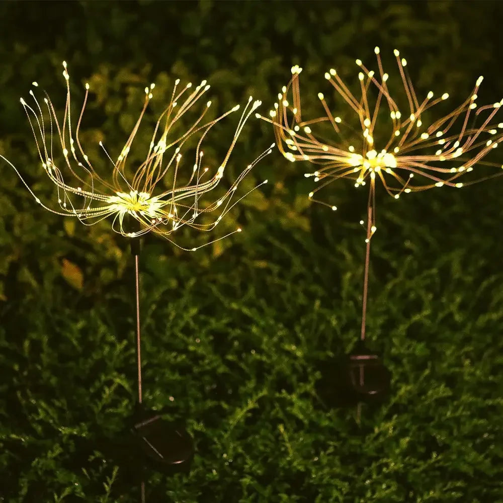 Садовий ліхтар на сонячній батареї 150 LED, 90см, "Феєрверк", HA-47, Теплий білий / Декоративний ліхтар для саду