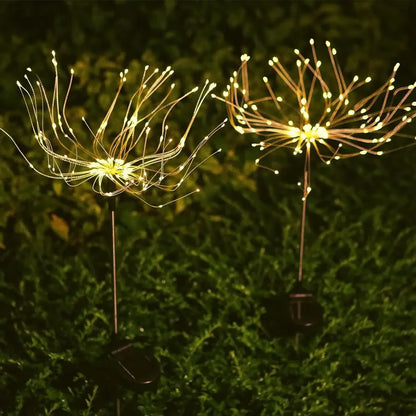 Садовий ліхтар на сонячній батареї 150 LED, 90см, "Феєрверк", HA-47, Теплий білий / Декоративний ліхтар для саду