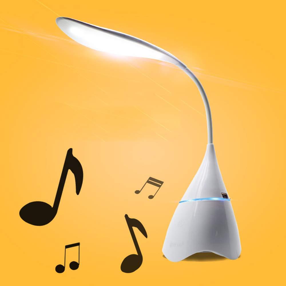 Настільна акумуляторна LED лампа 4,5 Вт, Bluetooth ( 20х10,7х10,2см) USB, Синя / Світлодіодна лампа / Сенсорна лампа