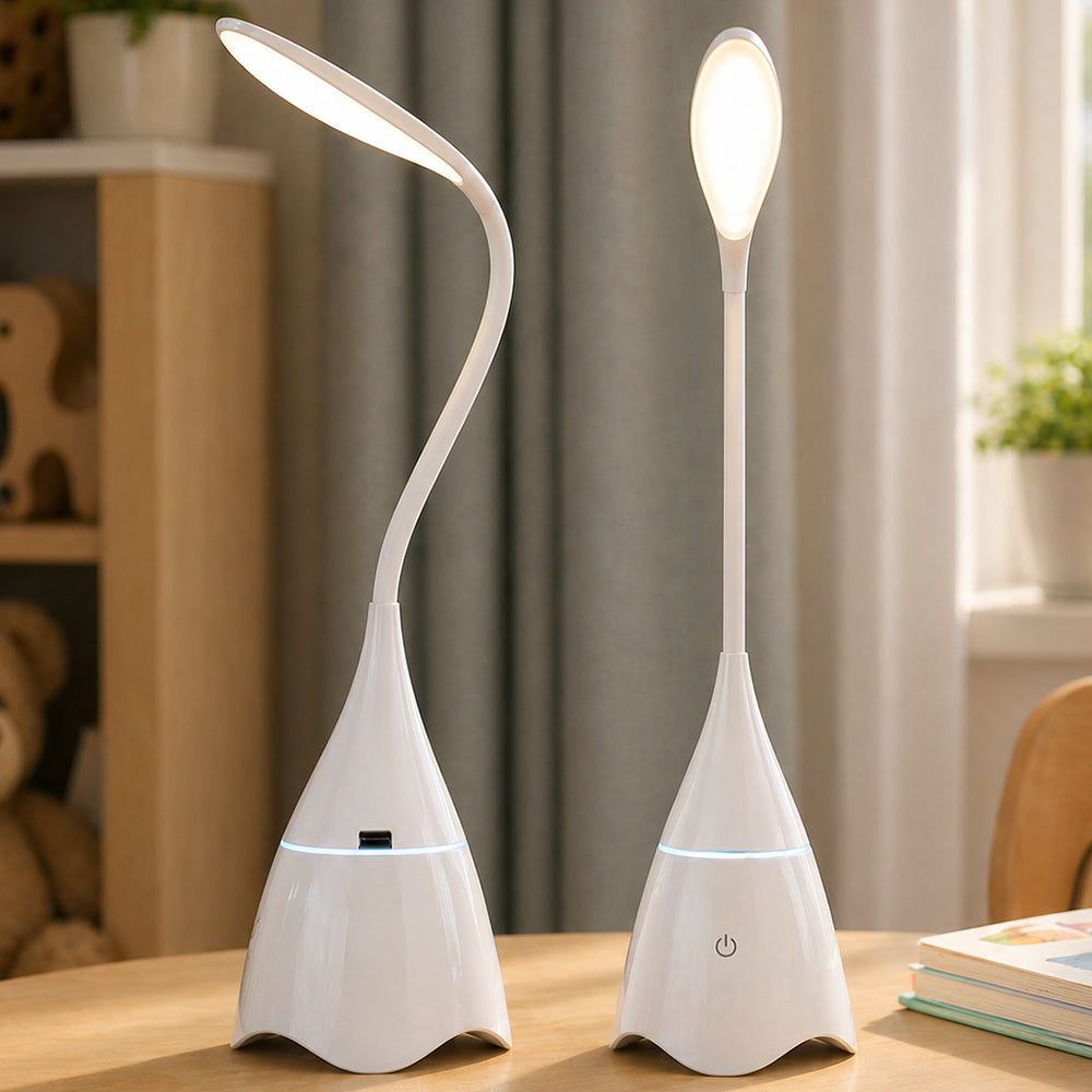 Настільна акумуляторна LED лампа 4,5 Вт, Bluetooth ( 20х10,7х10,2см) USB, Синя / Світлодіодна лампа / Сенсорна лампа