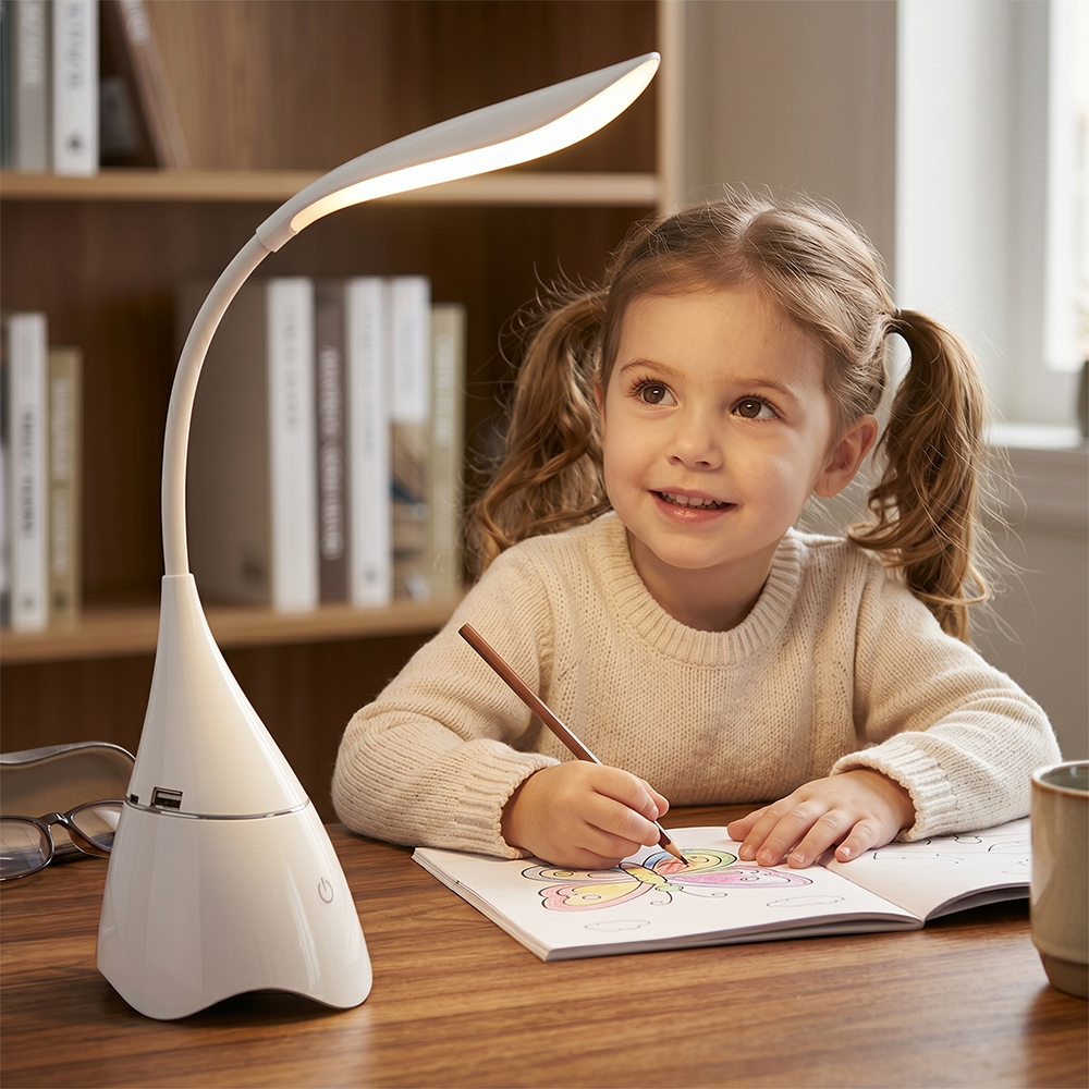 Настільна акумуляторна LED лампа 4,5 Вт, Bluetooth ( 20х10,7х10,2см) USB, Синя / Світлодіодна лампа / Сенсорна лампа