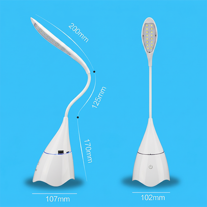 Настільна акумуляторна LED лампа 4,5 Вт, Bluetooth ( 20х10,7х10,2см) USB, Синя / Світлодіодна лампа / Сенсорна лампа