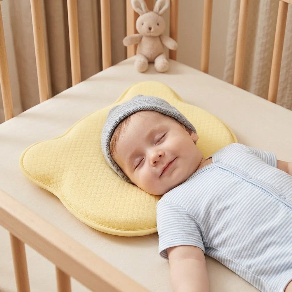 Ортопедична подушка дитяча, 27х22х3см, BabyComfort PAPAELLA, Блакитна / Подушка з ефектом пам'яті / Подушка для немовлят