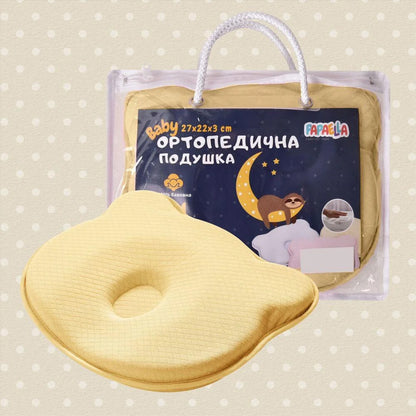 Ортопедична подушка дитяча, 27х22х3см, BabyComfort PAPAELLA, Блакитна / Подушка з ефектом пам'яті / Подушка для немовлят