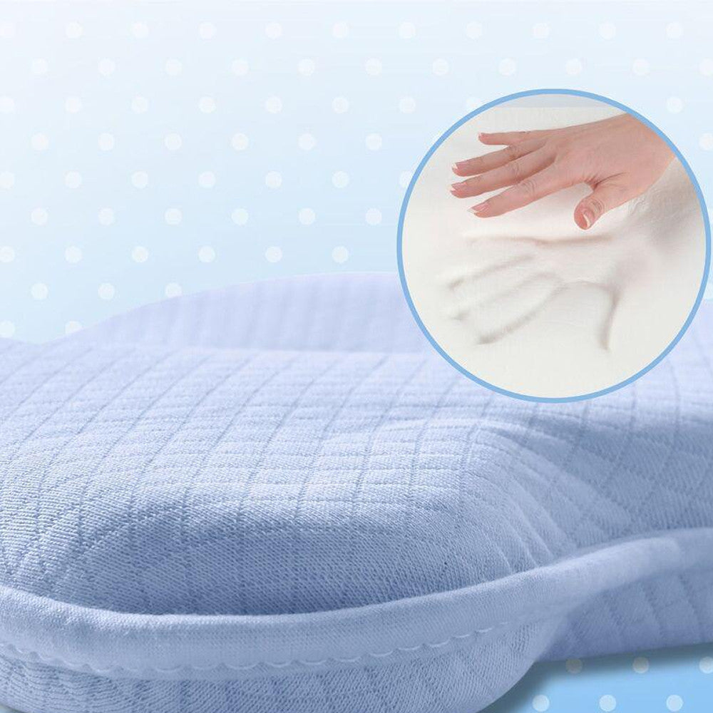 Ортопедична подушка дитяча, 27х22х3см, BabyComfort PAPAELLA, Блакитна / Подушка з ефектом пам'яті / Подушка для немовлят