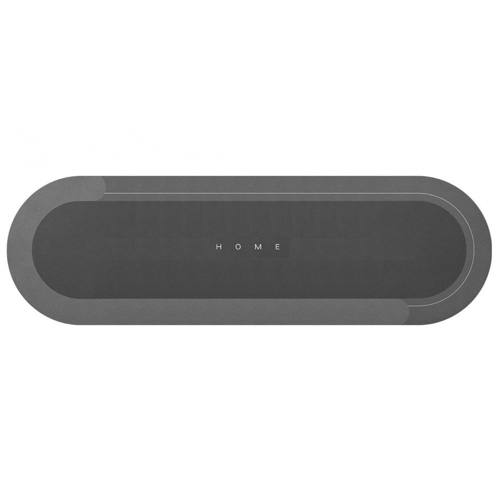 Вологопоглинаючий овальний килимок у ванну або кухню 40x120 см Home, W006, Сірий / Антиковзний килимок для кухні або ванної