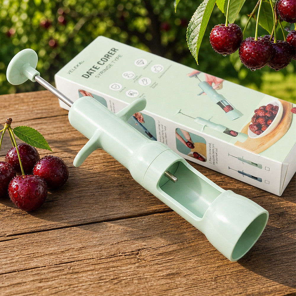 Машинка для видалення кісточок з ягід, VELEKA-851, Салатний / Відділювач кісточок з вишні / Прилад для видалення кісточок