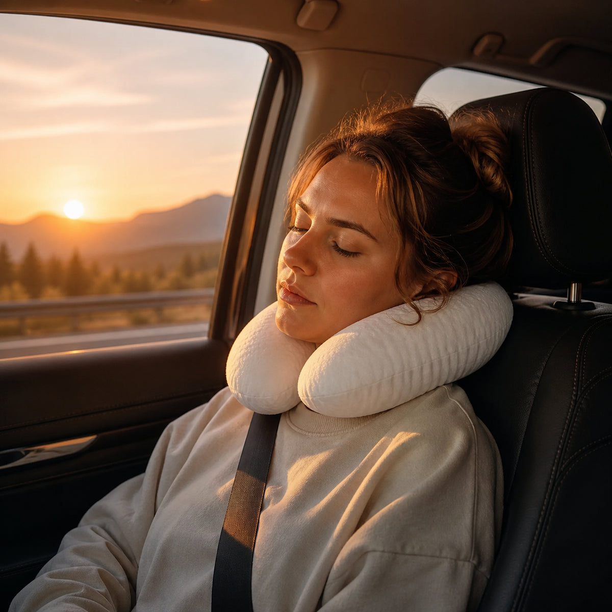 Подушка для подорожей, 31х27х10см, Visco Travel / Дорожня подушка рогалик / Подушка для шиї