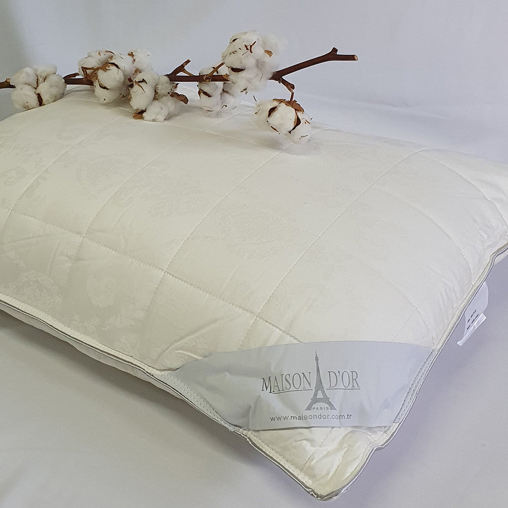Подушка з чохлом на блискавці, 70х50см, Maison D'or Mirabella Jaquard / Стьобана подушка гіпоалергенна / Подушка для сну