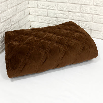 Велюрове покривало євророзмір, 200х230см, Model-2 Brown / Покривало-плед / Плюшеве покривало на ліжко / Плед з велюру