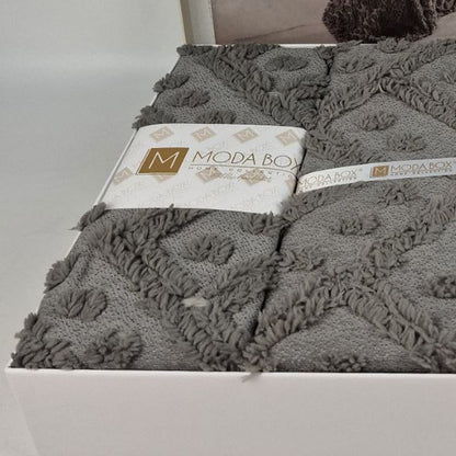 Покривало 260х240см, 2 наволочки 70х50см, Moda Box, Сіро-коричневий / Покривало з наволочками / Комплект покривало + наволочки