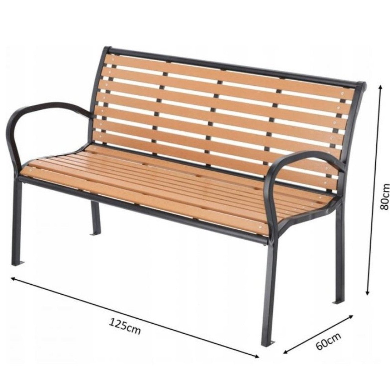 Садова лава Garden Line MEB0865 зі спинкою, 125 см / Садова лава / Лавка вулична