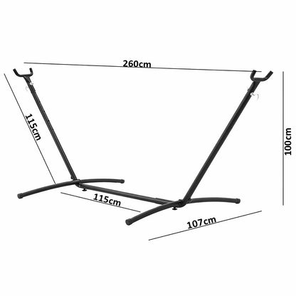 Каркас для гамака GardenLine HAM2535 260х107х100 см до 150 кг / Металева стійка для гамака / Каркас для гамака