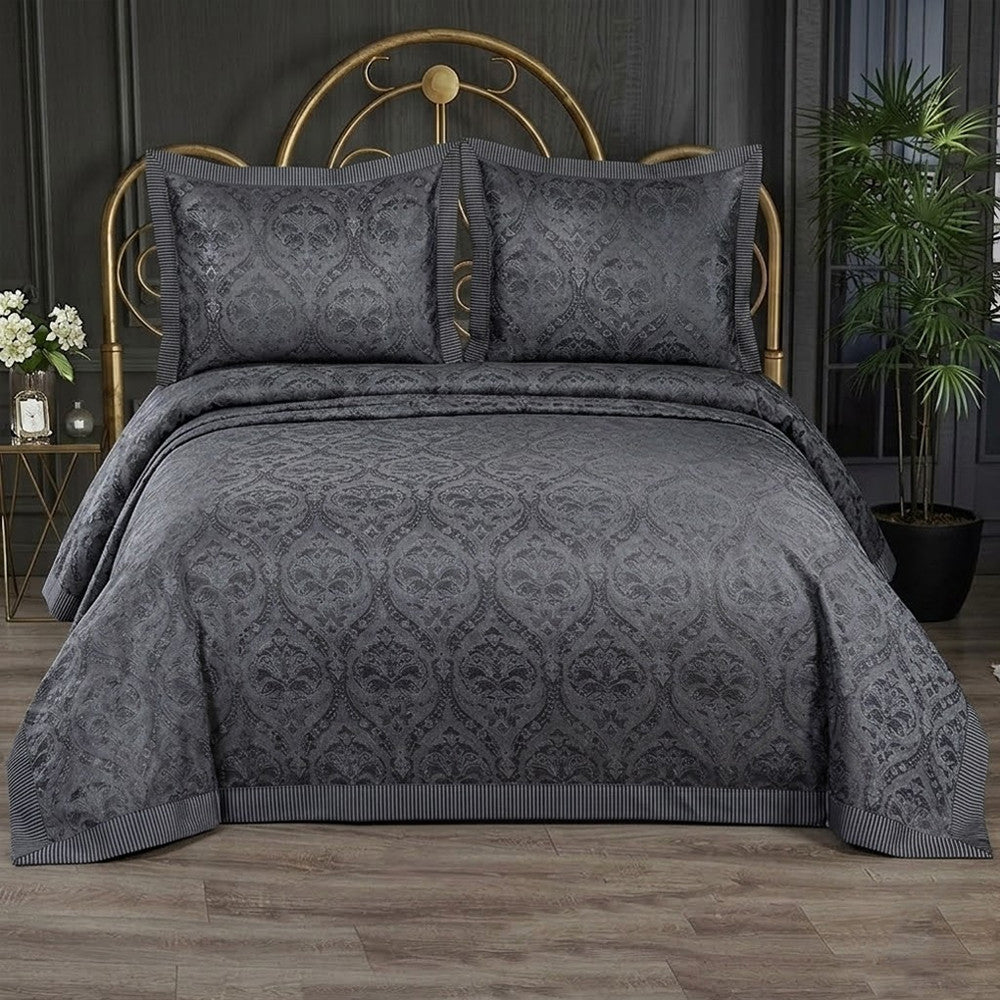 Жакардове покривало 260x240см, 2 наволочки 70х50см, Maison D'or Pauline, / Покривало жакардове на двоспальне ліжко
