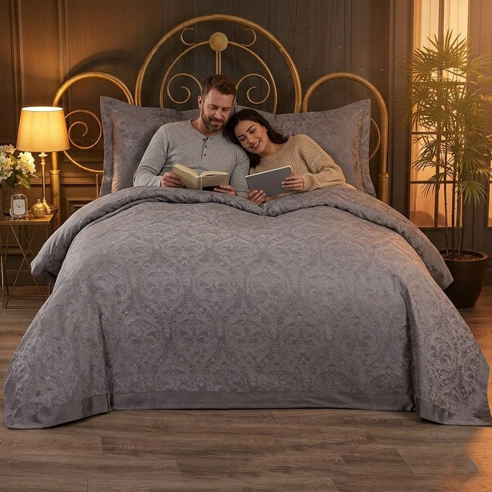 Жакардове покривало 260x240см, 2 наволочки 70х50см, Maison D'or Pauline, / Покривало жакардове на двоспальне ліжко